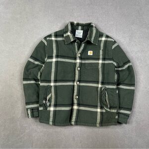 Carhartt Kids Dark Green Plaid Jean Jacket